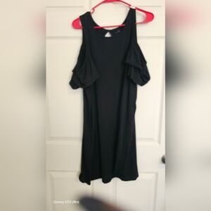 Black cold shoulder dress